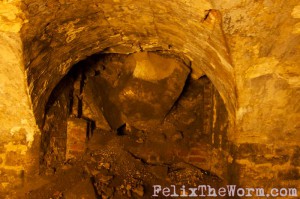 Collapsed tunnel in newly discovered cellars