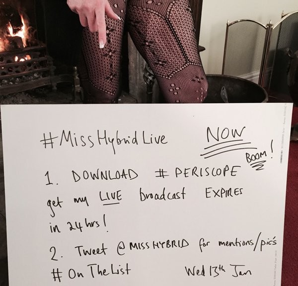 Miss Hybrid live stream body stocking and boots